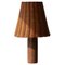 Mid-Century Studio Pottery Table Lamp in Chamotte Clay with Rattan Shade, 1940s 1