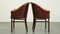 Sillas de comedor inglesas de cuero de vaca en lujoso color rojo Chesterfield. Juego de 4, Imagen 5