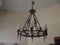 Large Chandelier in Wrought Iron, 1940s 1