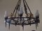 Large Chandelier in Wrought Iron, 1940s 2