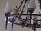 Lámpara de araña grande de hierro forjado, años 40, Imagen 3