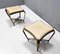 Set of Vintage Skai and Golden Metal Poufs attributed to Pierluigi Colli, Italy, 1950s 4