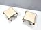 Set of Vintage Skai and Golden Metal Poufs attributed to Pierluigi Colli, Italy, 1950s 5