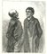 Paul Gavarni, The Conversation, Original Lithograph, 1881 1