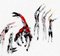 Parimah Avani, Red Monsters of Revolutions, Mixed Media Drawing, 2022 2
