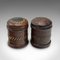 Small English Leather Storage Tins, 1920s, Set of 6, Image 5