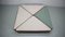 Otomana / contrachapado triangular vintage con elemento de asiento de tela boucle, años 70, Imagen 18
