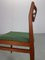 Sillas de comedor escandinavas modernas de teca y tapicería verde, 1960. Juego de 5, Imagen 18