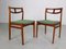 Sillas de comedor escandinavas modernas de teca y tapicería verde, 1960. Juego de 5, Imagen 10