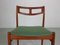 Sillas de comedor escandinavas modernas de teca y tapicería verde, 1960. Juego de 5, Imagen 14