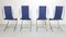 Sillas de comedor de terciopelo y acero de Pierre Cardin para Maison Jansen, 1970. Juego de 4, Imagen 7