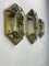 Lámparas de pared o de techo vintage hexagonales de vidrio tallado y latón, 1960. Juego de 3, Imagen 4