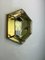Lámparas de pared o de techo vintage hexagonales de vidrio tallado y latón, 1960. Juego de 3, Imagen 11