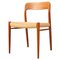 Silla de comedor modelo 75 de Niels Otto Møller para JL Møllers, Dinamarca, años 70, Imagen 1