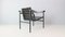 Butaca negro sobre negro modelo LC1 atribuido a Le Corbusier para Cassina, Italia, años 70, Imagen 4