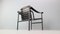 Butaca negro sobre negro modelo LC1 atribuido a Le Corbusier para Cassina, Italia, años 70, Imagen 5