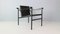 Butaca negro sobre negro modelo LC1 atribuido a Le Corbusier para Cassina, Italia, años 70, Imagen 2