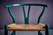 Sillas Wishbone vintage de laca verde de Hans J. Wegner para Carl Hansen & Søn, años 50. Juego de 10, Imagen 7