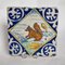 Dutch Square Tile Squirl Tile from Delft, 1600s 1