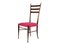 Sillas de comedor de madera y tela magenta de Paolo Buffa, años 50. Juego de 4, Imagen 2