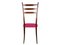 Sillas de comedor de madera y tela magenta de Paolo Buffa, años 50. Juego de 4, Imagen 13