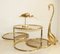 Adjustable French Three-Tiered Gold Metal Coffee Table, 1970s, Image 2
