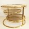 Adjustable French Three-Tiered Gold Metal Coffee Table, 1970s, Image 1