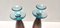 Vintage Italian Candleholders in Brown and Aquamarine Murano Glass, 1980s, Set of 2 6