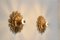 Natural Large Carved Sunburst Wooden Sconces, 1960s, Set of 2 1
