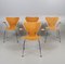 Series 7 Sjuan Chairs by Arne Jacobsen for Fritz Hansen, 1980s, Set of 4 1