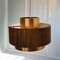 Mid-Century Brass & Veneer Pendant Lamp, 1960s 2