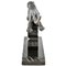 H. Gual, Escultura de pantera Art Déco, 1930, metal y mármol, Imagen 6