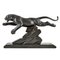 H. Gual, Escultura de pantera Art Déco, 1930, metal y mármol, Imagen 1
