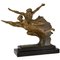 Robert Delandre, escultura de bronce Art Déco de 3 atletas: alegoría de la velocidad, 1930, bronce y mármol, Imagen 2