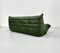 Divano a tre posti Togo in pelle verde foresta di Michel Ducaroy per Ligne Roset, Francia., Immagine 7