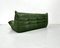 Divano a tre posti Togo in pelle verde foresta di Michel Ducaroy per Ligne Roset, Francia., Immagine 8