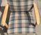 Danish Highback Checkered Wool & Oak Easy Chair from Getama, 1970s 9