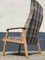 Danish Highback Checkered Wool & Oak Easy Chair from Getama, 1970s, Image 2