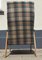 Danish Highback Checkered Wool & Oak Easy Chair from Getama, 1970s 4