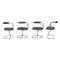 Black Cobra Chairs by Giotto Stoppino, Italy, 1970s, Set of 4 1