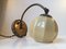 Funkis Opaline Glass & Brass Wall Lamp, 1940s 3