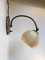 Funkis Opaline Glass & Brass Wall Lamp, 1940s, Image 4