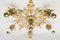 French Hollywood Regency Gold Leaf Lamp, 1970s, Image 2