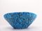 Turquoise Blue Sea Foam and Enamelled Ceramic Fruit Bowl, 1950 4