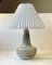 Swedish Modern Stoneware Table Lamp in Dusty Green Glaze, 1970s, Image 3