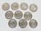 Large Vintage Hammer-Worked Plates in Pewter, 1673, Set of 10 1