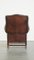 Chesterfield Wing Chair in Brown Cow Leather 4