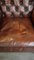 Chesterfield Wing Chair in Brown Cow Leather 6