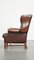 Chesterfield Wing Chair in Brown Cow Leather 5