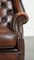 Chesterfield Wing Chair in Brown Cow Leather 10